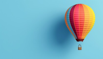 Naklejka premium Spectacular Colorful Hot Air Balloon Soaring Against a Blue Sky