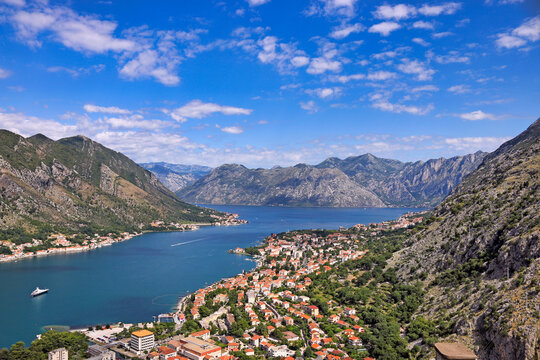 Aerial view Kotor and Boka bay,Montenegro