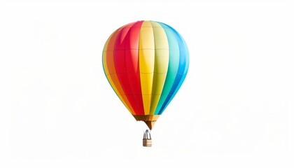 Obraz premium Vibrant Hot Air Balloon Soaring in a Clear Sky - AR 7:4