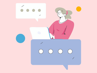 Communicate with consultants flat vector character concept operation hand drawn illustration
