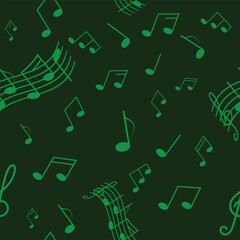 Seamless musical pattern. Repeating pattern with notes. Music themed printable pattern