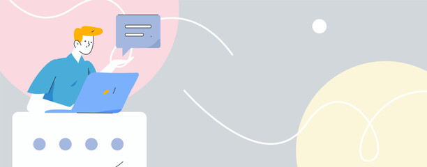 Communicate with consultants flat vector character concept operation hand drawn illustration
