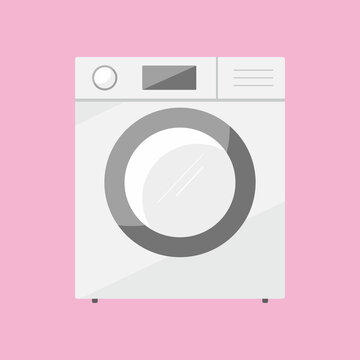 Washing machine front load washer vector image illustration