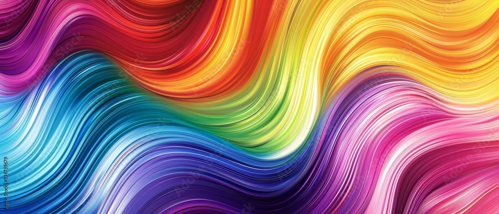 Poster vibrant abstract colorful wave pattern - dynamic multicolored swirls in a modern artistic design, pe