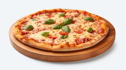 margherita italian pizza isolated on white