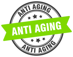 anti aging stamp. anti aging label on transparent background. round sign