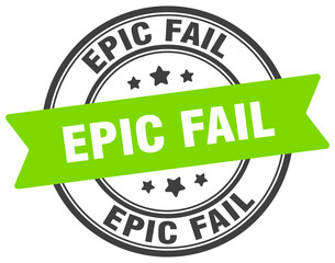 epic fail stamp. epic fail label on transparent background. round sign