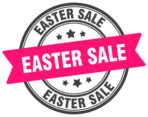easter sale stamp. easter sale label on transparent background. round sign