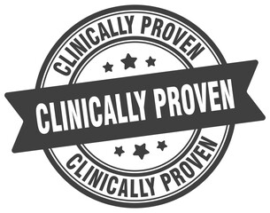 Obraz premium clinically proven stamp. clinically proven label on transparent background. round sign