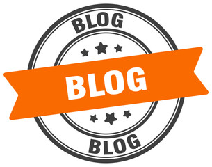 blog stamp. blog label on transparent background. round sign