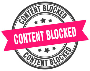 content blocked stamp. content blocked label on transparent background. round sign