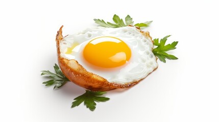 fried egg isolated on white background