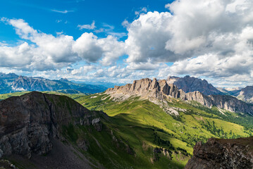 Naklejka premium View from Col di Lana mountain peak in the Dolomites