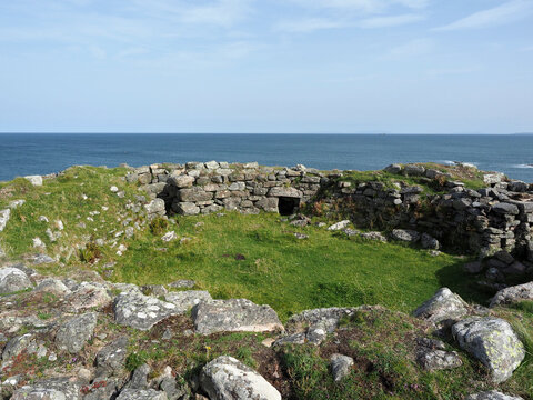 Dun Mor Vaul Broch. Isle of Tiree. Scotland. Dun Mor Vaul  is an iron-age broch. The broch was built in about 60AD. This is the best example of a broch on Tiree. 
