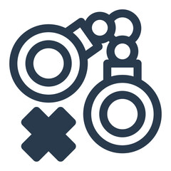No Handcuffs Liberation from Shackles Vector Icon Illustration