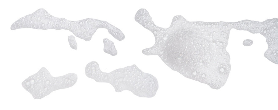 Soap foam or shampoo Soap foam texture or shampoo surface with bubble isolated with clipping path on background.