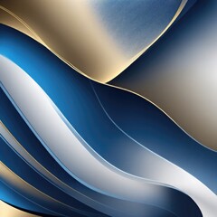 Obraz premium Gray and Gold Gradient Soft Waving Lines with gradient blue Abstract Background