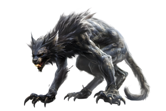 Werecat monster on transparent background