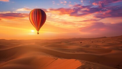 Sunrise Serenity: The Beauty of a Desert and Hot Air Balloon Adventure