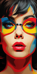 Dynamic Abstract Art of a Woman