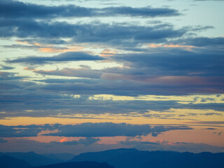 sunset in the mountains