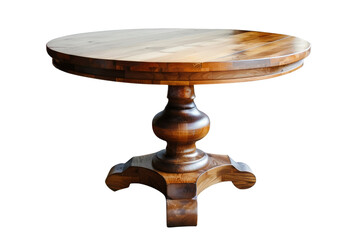 Wooden Pedestal Table with Round Top