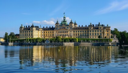 Obraz premium The Majestic Beauty of Drottningholm Palace: A Glimpse into Stockholm's Royal History