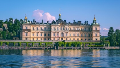 Fototapeta premium Exploring the Majestic Drottningholms Palace in Stockholm, Sweden