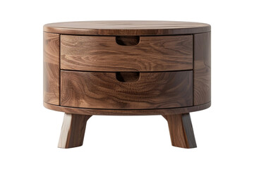 Wooden Nightstand with Two Drawers