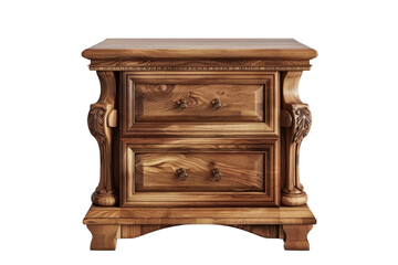 Fototapeta premium Classic Wooden Nightstand with Two Drawers
