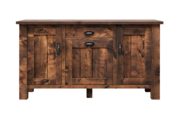 Rustic Wooden Cabinet with Drawers