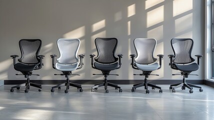 Modern ergonomic office chairs in various stylish designs