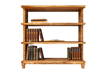 Wooden Bookshelf with Books