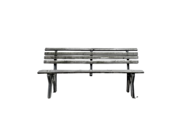 Empty Wooden Bench on a Black Background