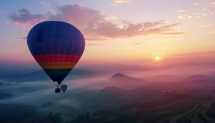 Obraz premium Up, Up, and Away: A Magical Hot Air Balloon Journey in 4K Splendor
