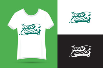A t shirt letter world design 