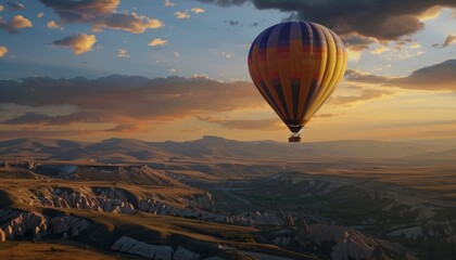 Obraz premium Sky-High Adventures: A Journey Through the Clouds in a Hot Air Balloon