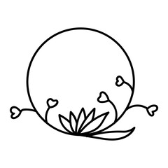 floral frame outline icon