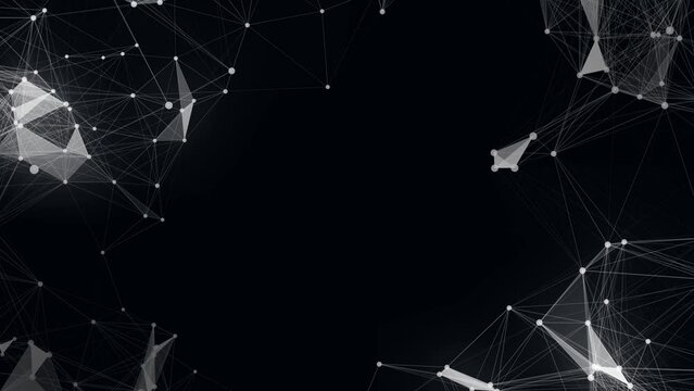 揺らぐワイヤーとドットの3DCG