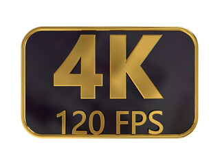 3D 4K 120 FPS rendering with golden material 
