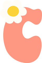 Retro groovy flower font C