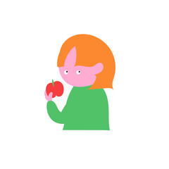 child with an apple