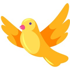 Yellow Bird with Spread Wings