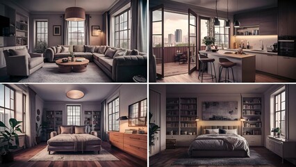 designed 3D renderings for a comfortable small home interior