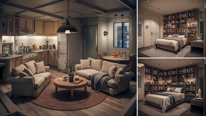 designed 3D renderings for a comfortable small home interior