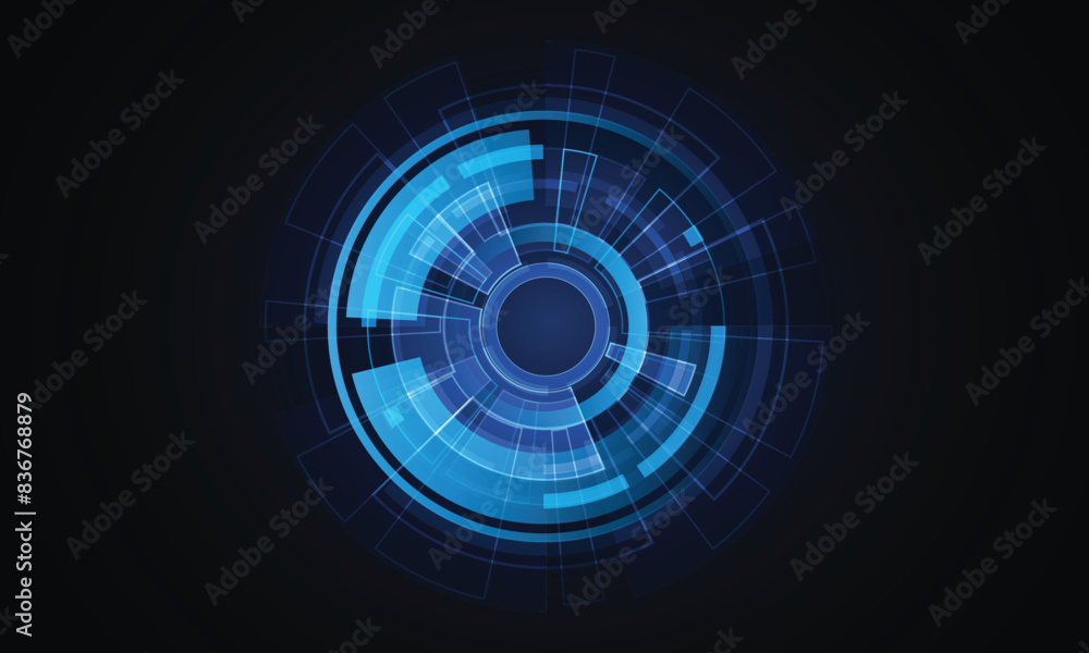 Aufkleber ui hud screen tech system innovation concept background template. vector illustration.