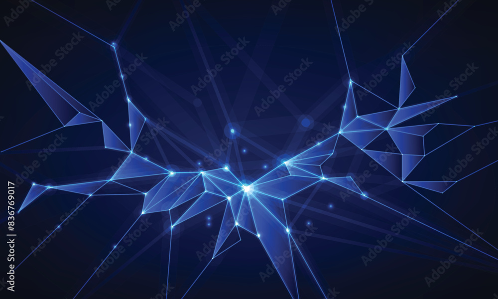 Poster connected polygons plexus vector background, digital data visualization. vector illustration.