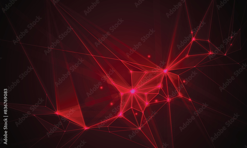 Poster connected polygons plexus vector background, digital data visualization. vector illustration.