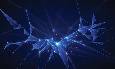 Connected polygons plexus vector background, digital data visualization. vector illustration.