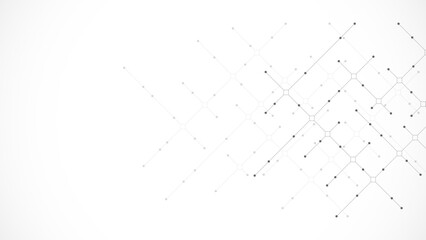 Abstract vector texture with dots and lines. Creative idea of modern design with geometric technology background